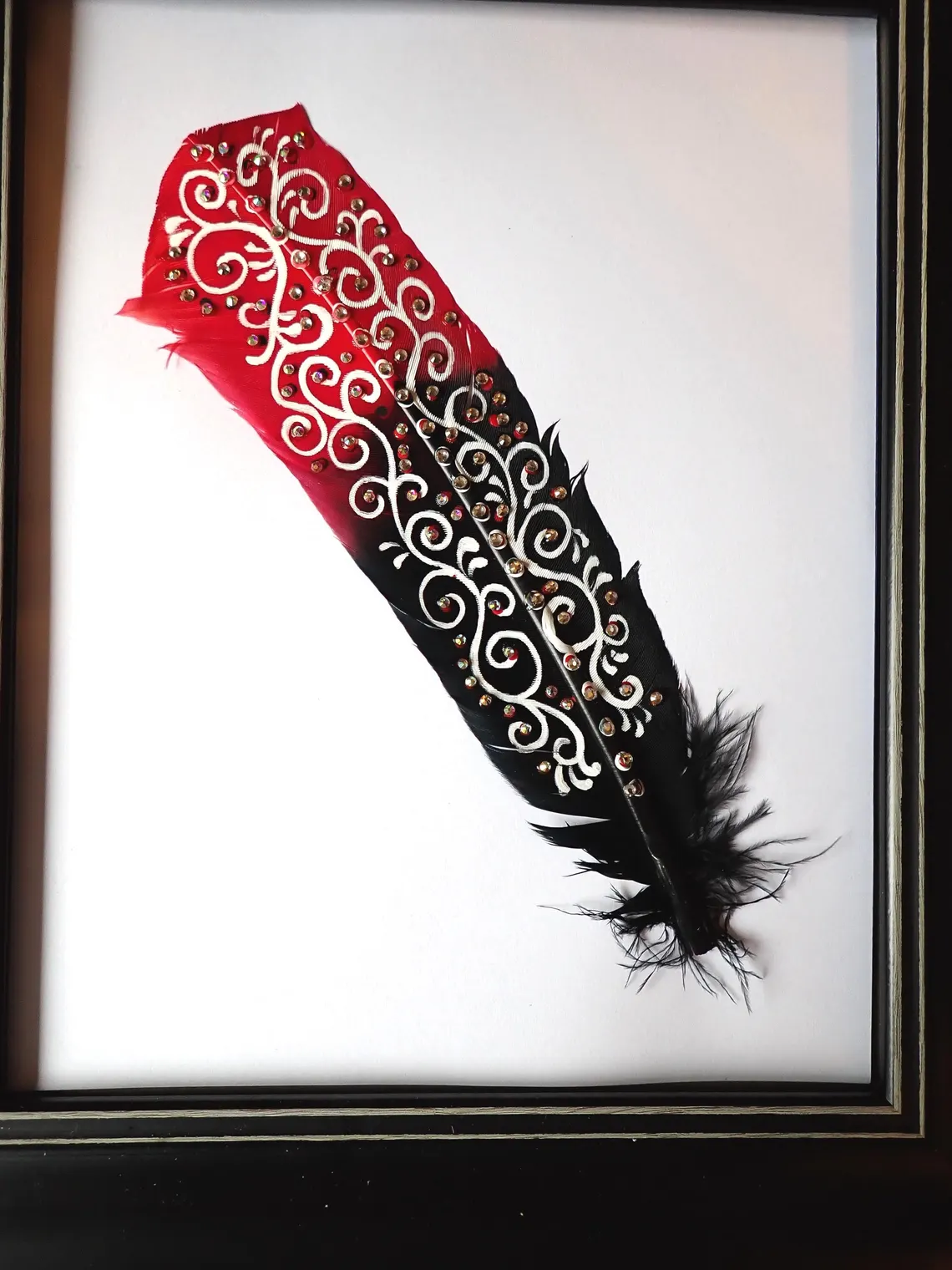 Handpainted Detailed Turkey Feather
